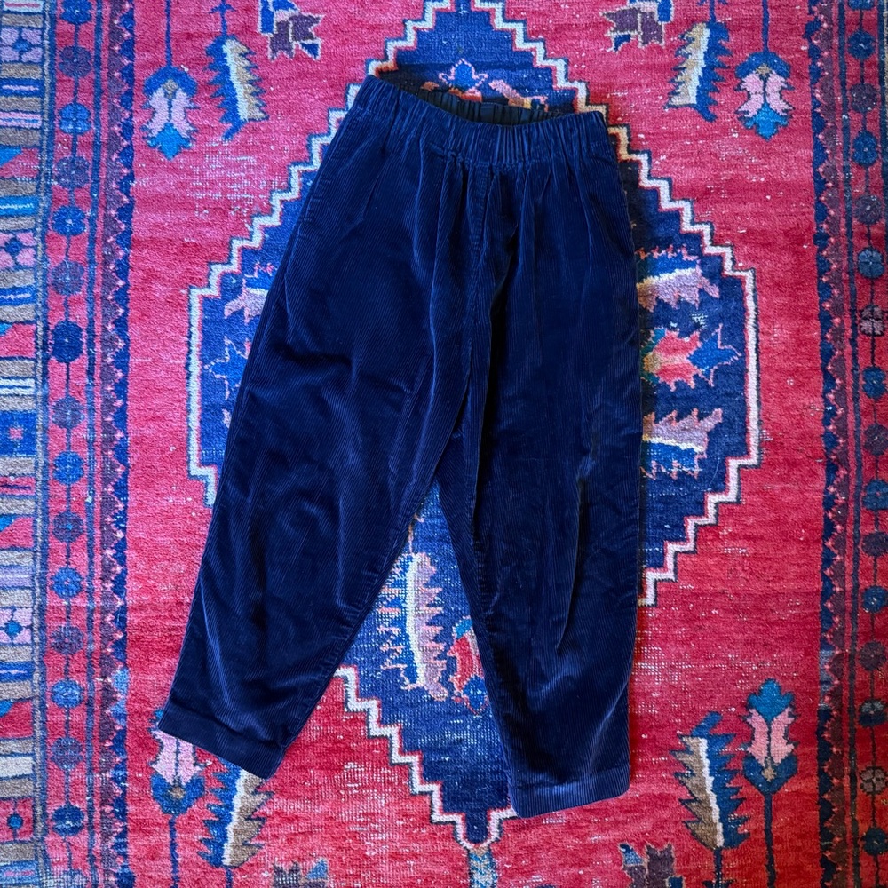 CASEY CASEY - Corduroy Velvet Cropped Pants - Blue - XS - $900 La Garconne